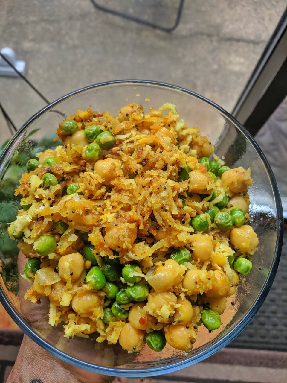 Chickpea, Peas & Raw mango sundal (Chana, patani & manga&nbsp;sundal)